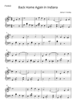 Back Home Again in Indiana - Easy Piano