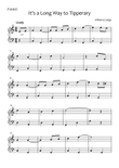It's a Long Way to Tipperary - Easy Piano