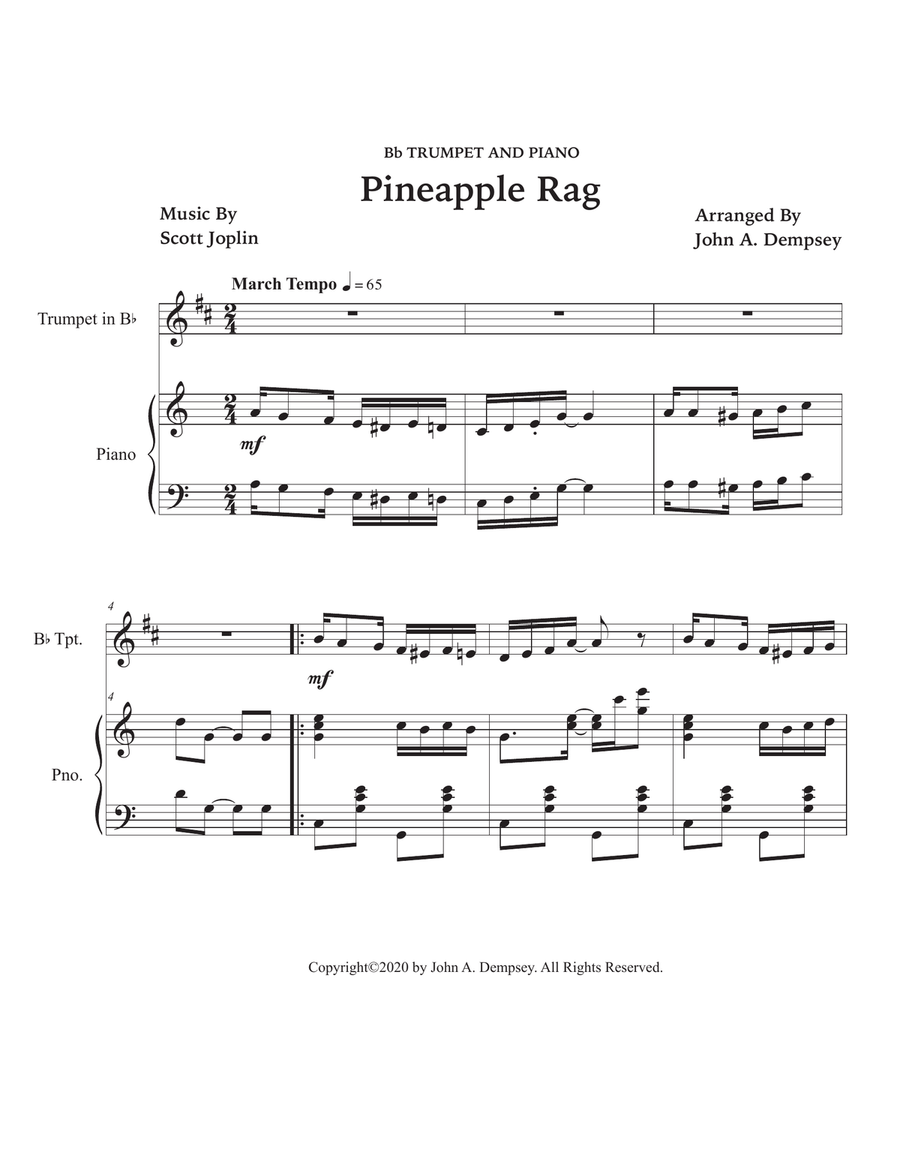 Pineapple Rag (Trumpet and Piano) Pineapple Rag (Trumpet and Piano) Trumpet Solo scores gallery preview page 5