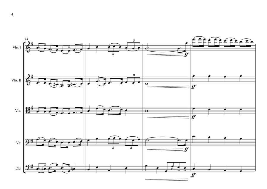 Ghanaian National Anthem for String Orchestra (World National Anthem Series) String Orchestra scores gallery preview page 4