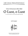 SCHUMANN: O Lust, o Lust, Op. 23 no. 6 (in 7 keys: E, E-flat, D, D-flat, C, B, B-flat major)