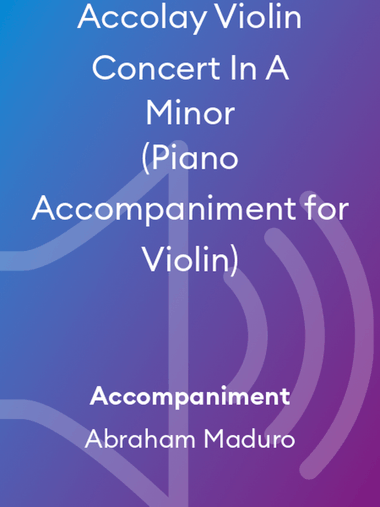 Accolay Violin Concert In A Minor (Piano Accompaniment for Violin)