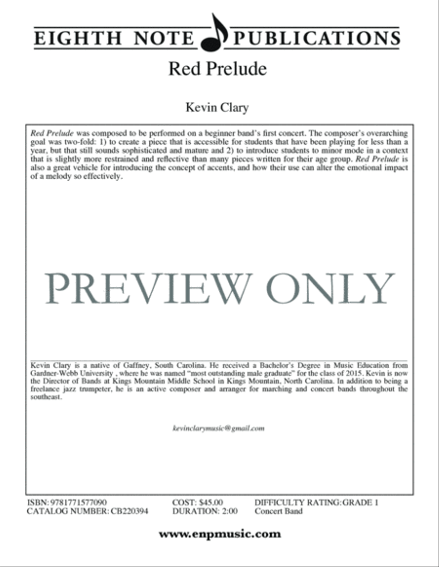 Red Prelude Red Prelude Concert Band scores gallery preview page 3