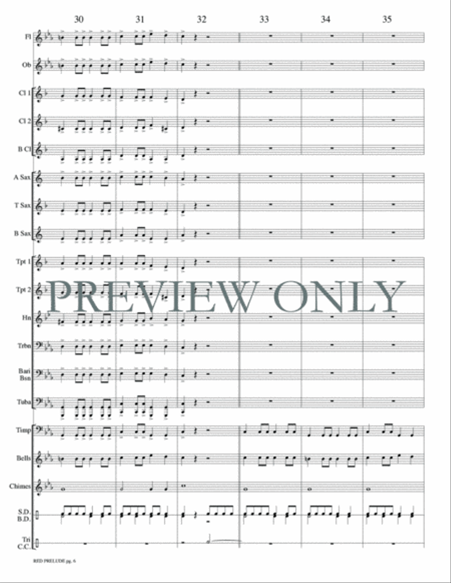 Red Prelude Red Prelude Concert Band scores gallery preview page 9