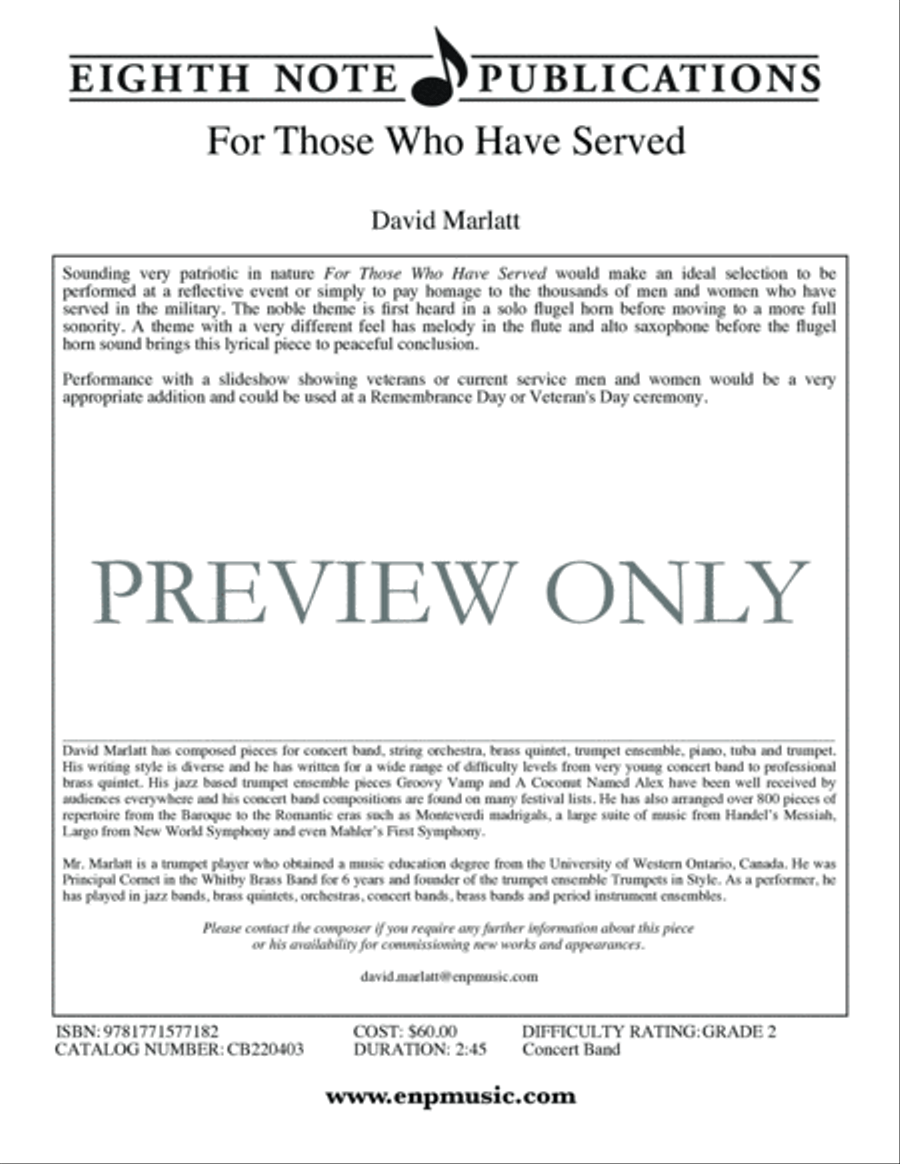For Those Who Have Served Concert Band scores gallery preview page 3