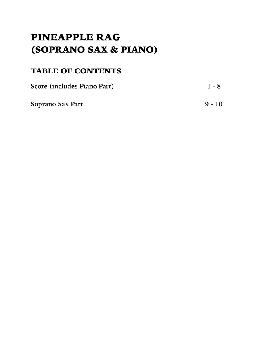 Pineapple Rag (Soprano Sax and Piano) Soprano Saxophone scores gallery preview page 4