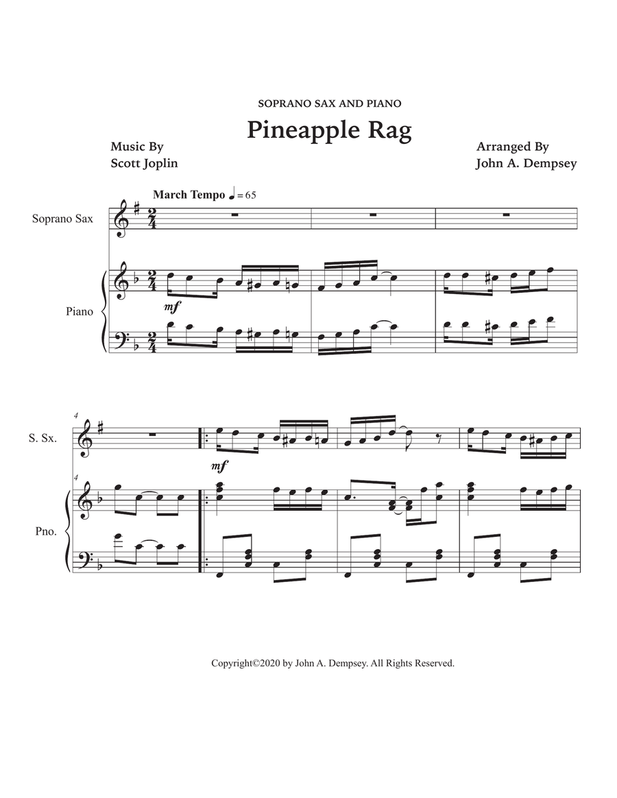 Pineapple Rag (Soprano Sax and Piano) Soprano Saxophone scores gallery preview page 5