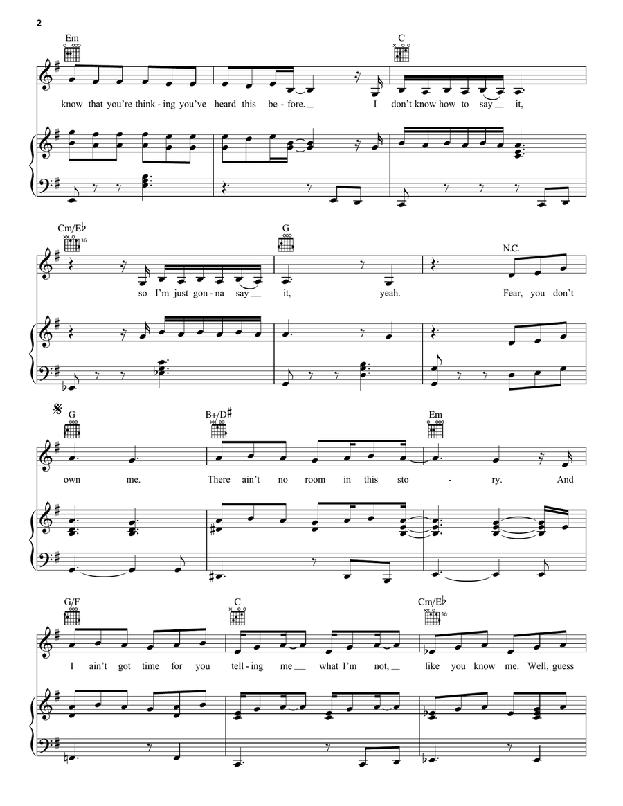 The Breakup Song The Breakup Song Piano, Vocal, Guitar scores gallery preview page 2