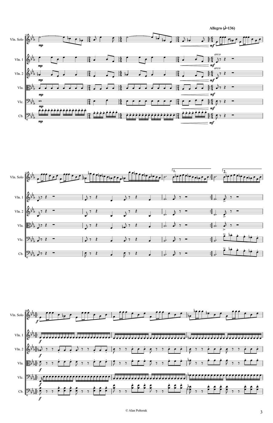 Violin Concerto No. 1 Violin Concerto No. 1 Chamber Orchestra scores gallery preview page 3