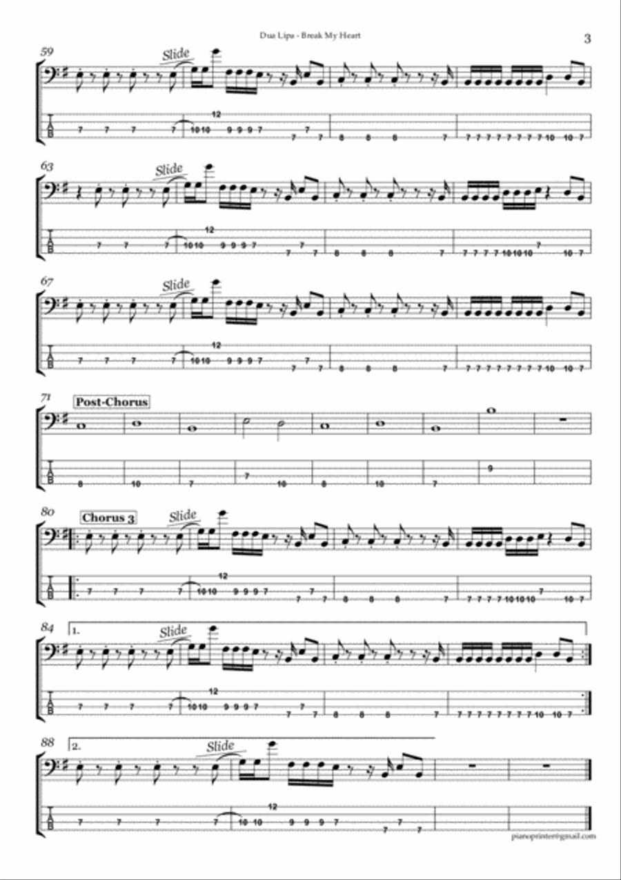 Break My Heart Electric Guitar scores gallery preview page 3