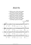 Hold On (Just a Little While Longer) for TTBB a cappella