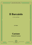 Donizetti-Il Barcaiolo,in D Major,for Voice and Piano