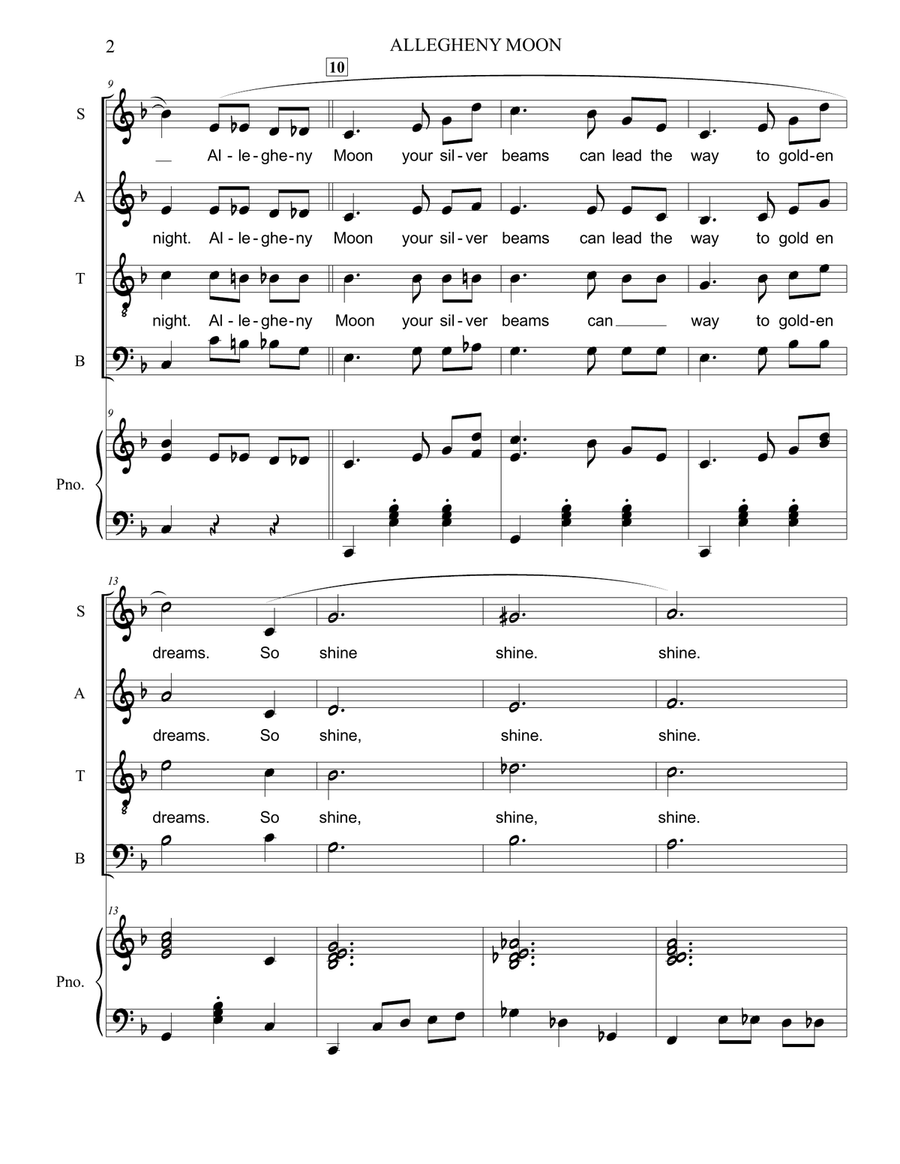 Allegheny Moon Allegheny Moon 4-Part scores gallery preview page 2