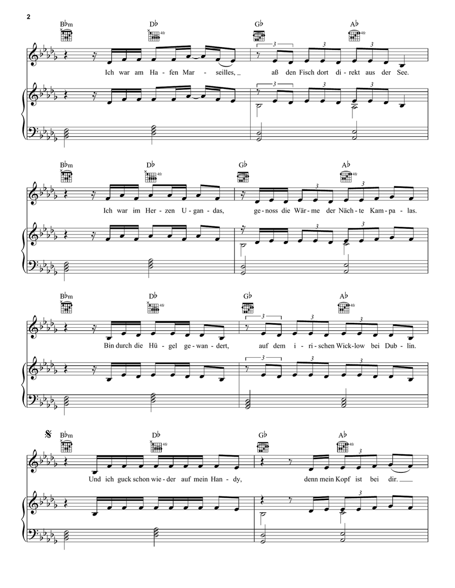 194 Länder 194 Länder Piano, Vocal, Guitar scores gallery preview page 2