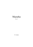 Mazurka No. 2 - N. Cossins (Original Piano Composition)