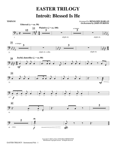 Easter Trilogy: A Cantata in Three Suites (Full Orchestra) - Timpani