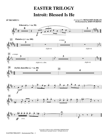 Easter Trilogy: A Cantata in Three Suites (Full Orchestra) - Bb Trumpet 1