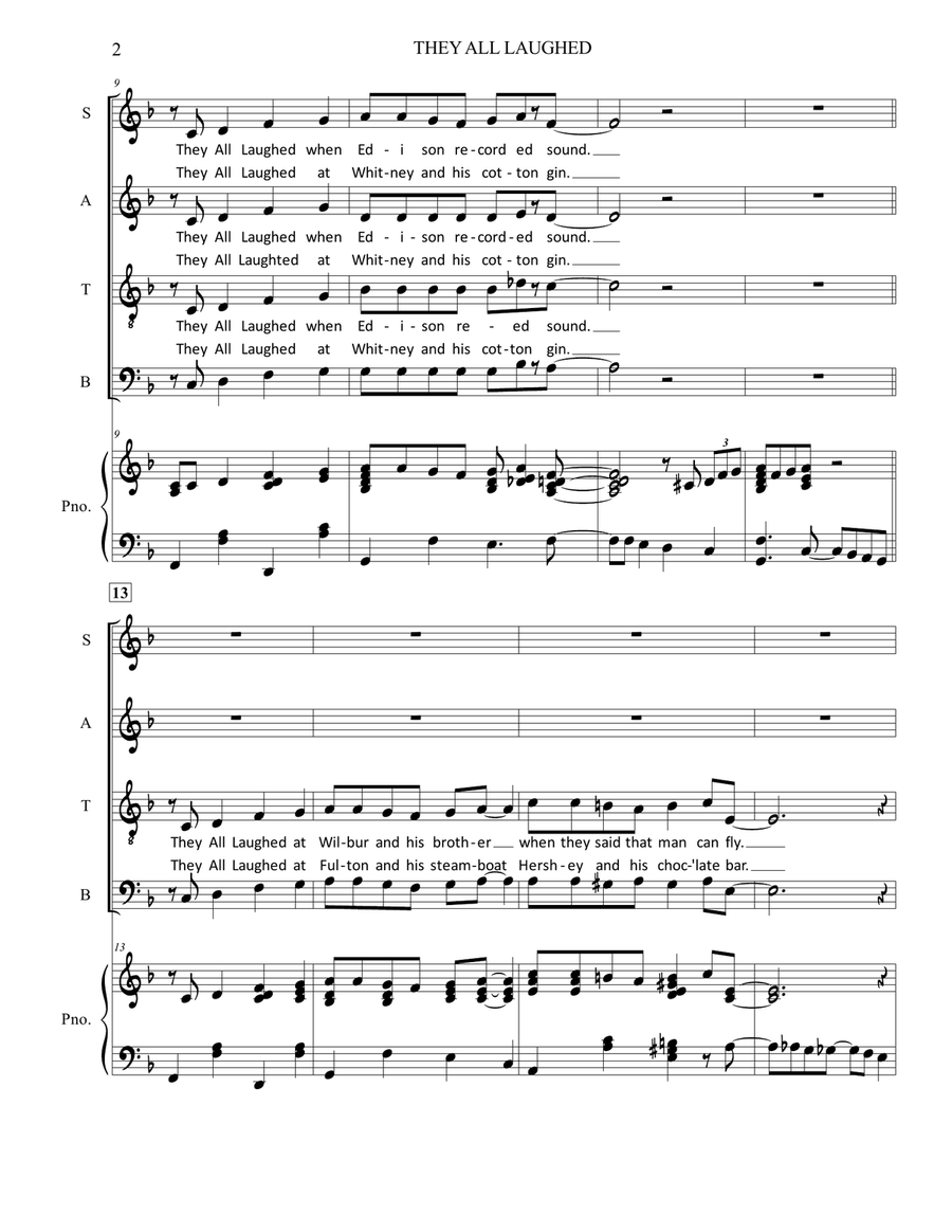 They All Laughed from SHALL WE DANCE 4-Part scores gallery preview page 2