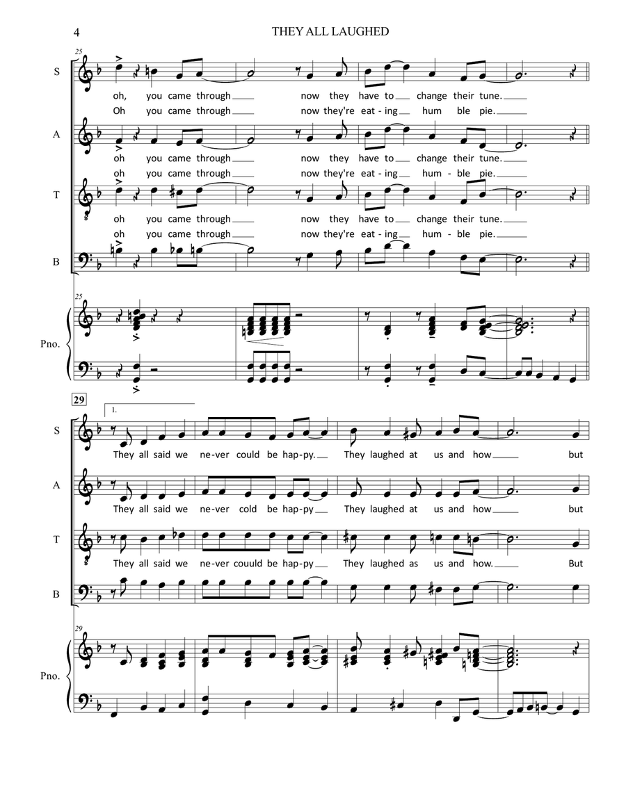 They All Laughed from SHALL WE DANCE 4-Part scores gallery preview page 4
