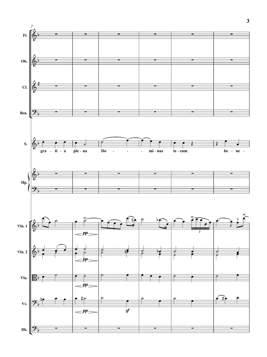 Mascagni: Ave Maria from Cavalleria Rusticana - for Soprano and Orchestra (Elina Garanca VERSION) Full Orchestra scores gallery preview page 4