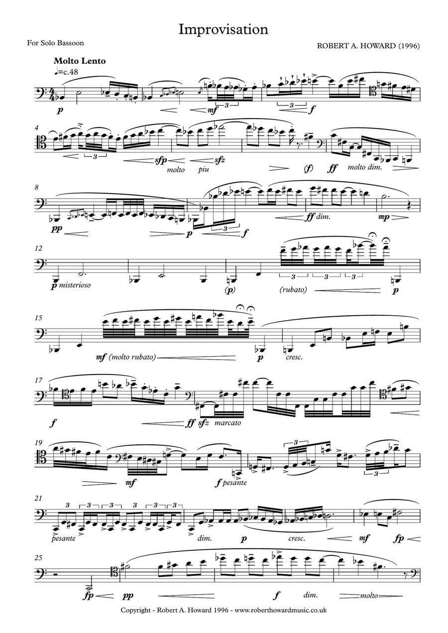 Improvisation Bassoon Solo scores gallery preview page 2