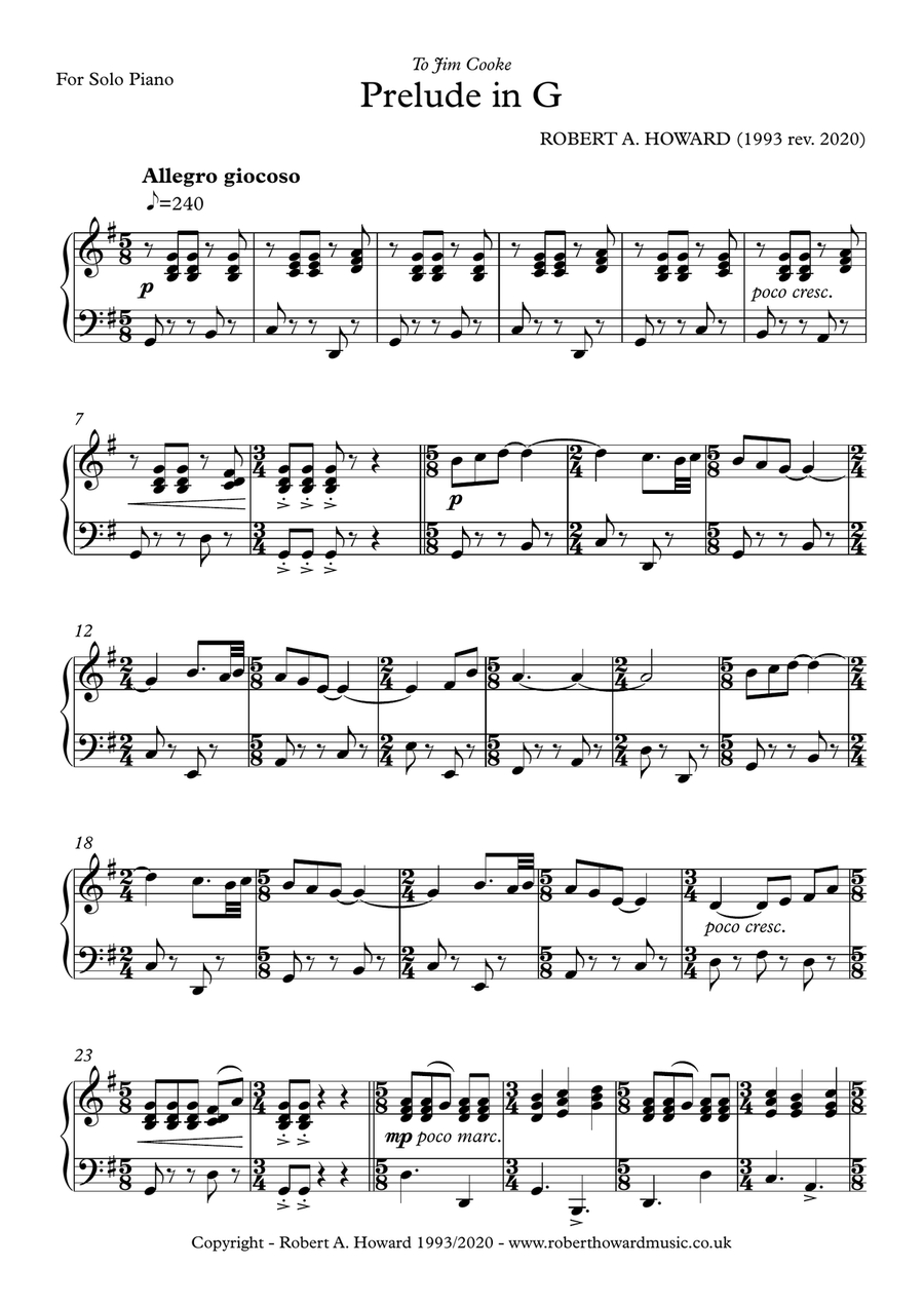 Prelude in G Piano Method scores gallery preview page 2