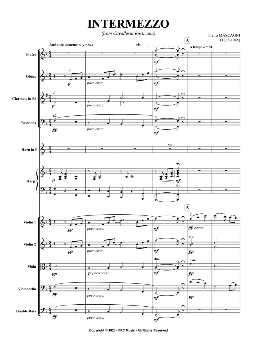 Intermezzo (from Cavalleria rusticana) for Orchestra Full Orchestra scores gallery preview page 3