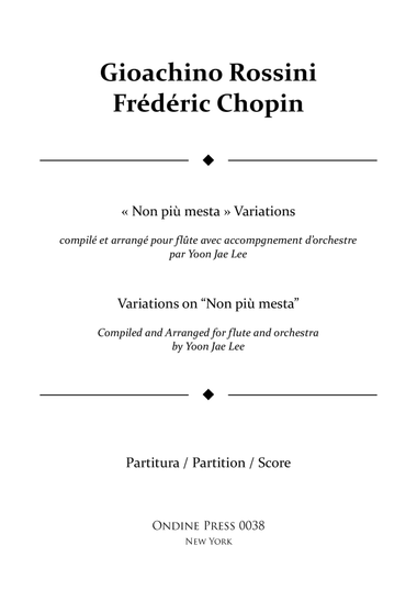 Variations on 'Non piu mesta' for Flute and Orchestra - Score Only