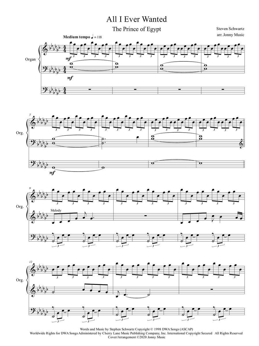 All I Ever Wanted (with Queen's Reprise) Organ Solo scores gallery preview page 2