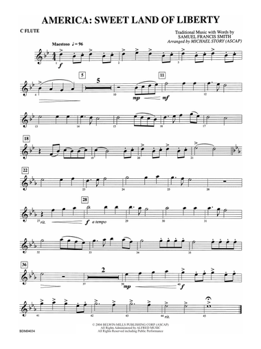 America: Sweet Land of Liberty: Flute
