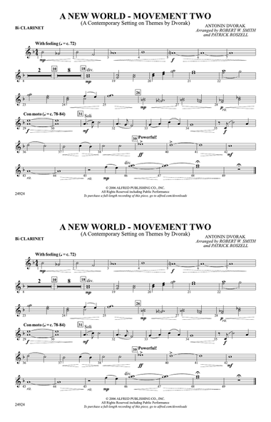 A New World---Movement Two: 1st B-flat Clarinet