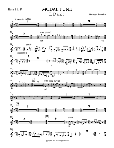 Modal Tune: 1st Horn in F
