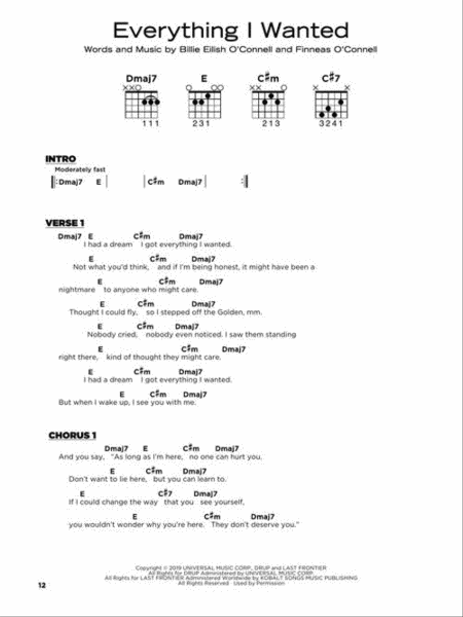 Billie Eilish – Really Easy Guitar Series Electric Guitar scores gallery preview page 5