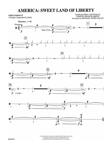 America: Sweet Land of Liberty: 2nd Percussion