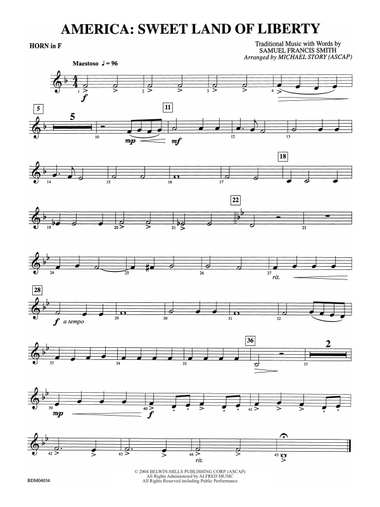 America: Sweet Land of Liberty: 1st F Horn