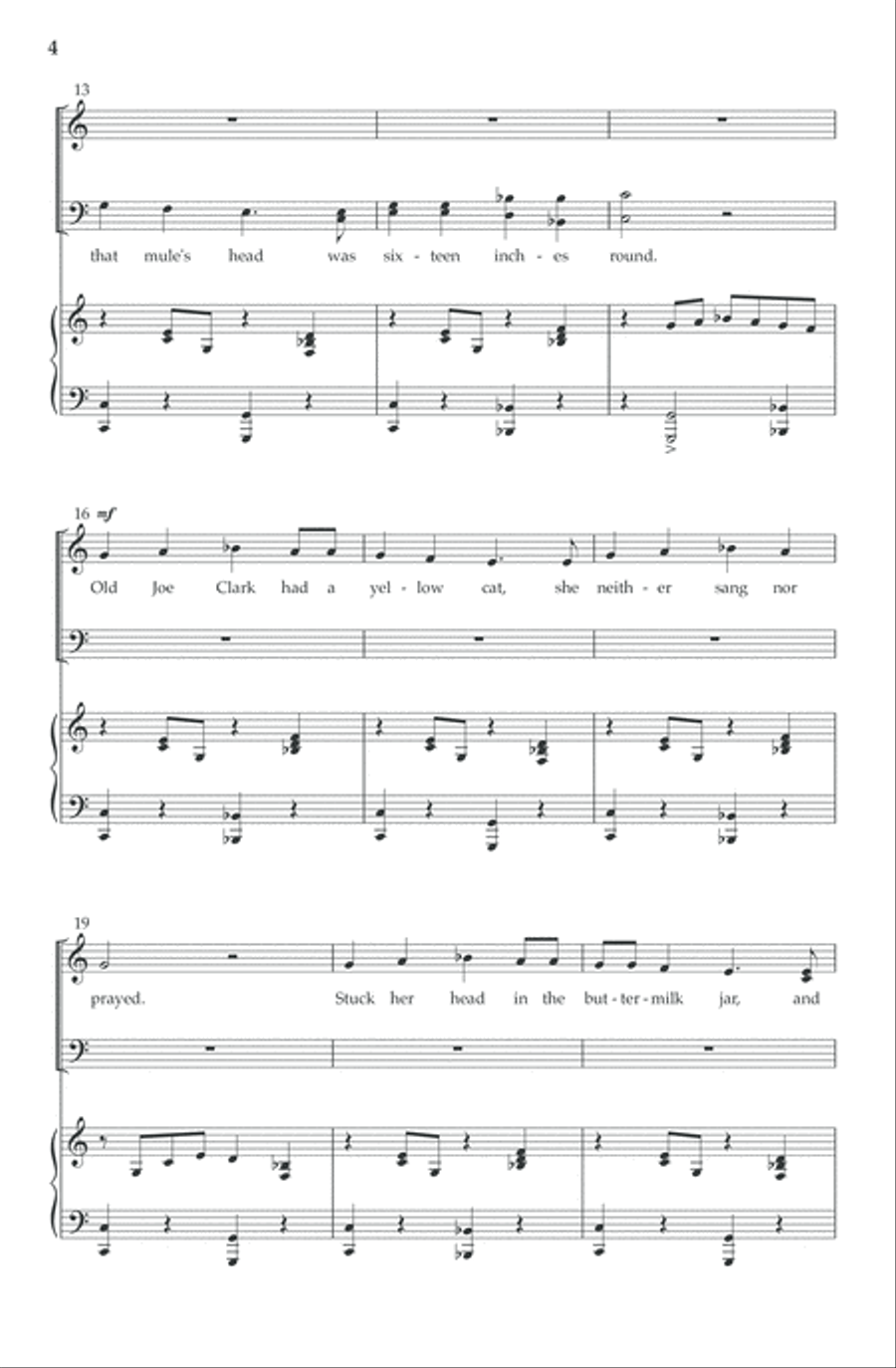 Old Joe Clark Choir scores gallery preview page 4