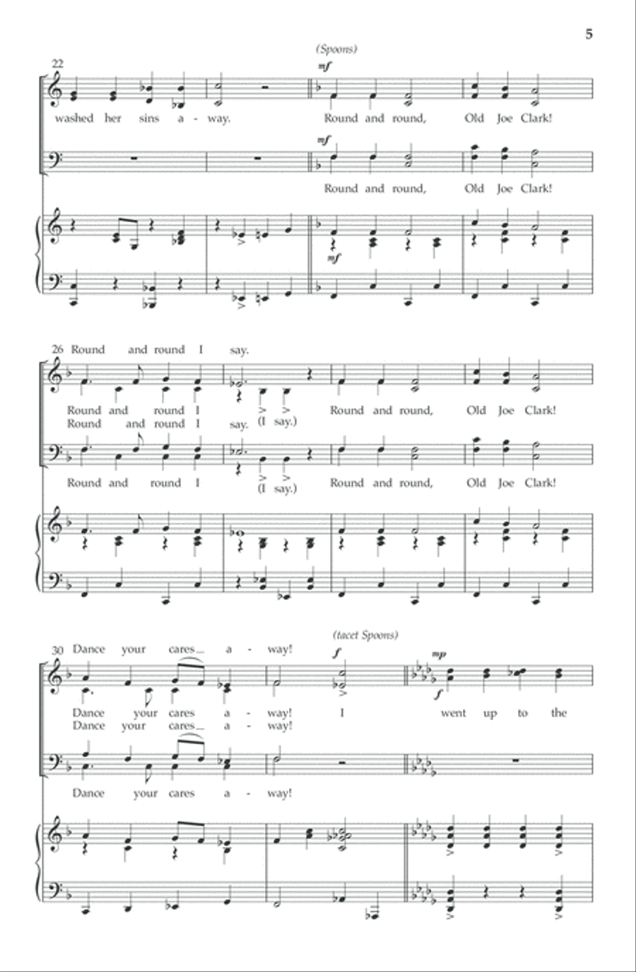 Old Joe Clark Choir scores gallery preview page 5
