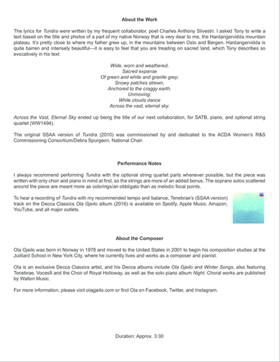 Tundra (SATB) Choir scores gallery preview page 2