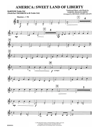 America: Sweet Land of Liberty: Baritone T.C.