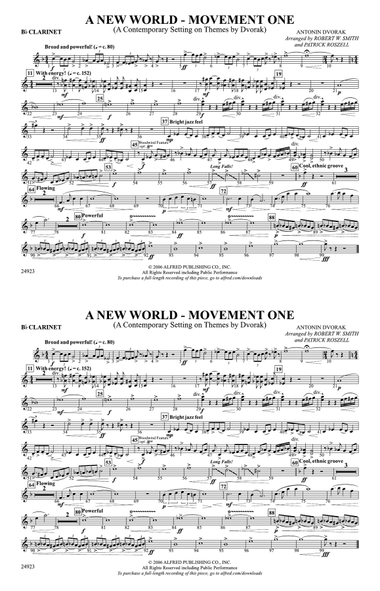 A New World---Movement One: 1st B-flat Clarinet