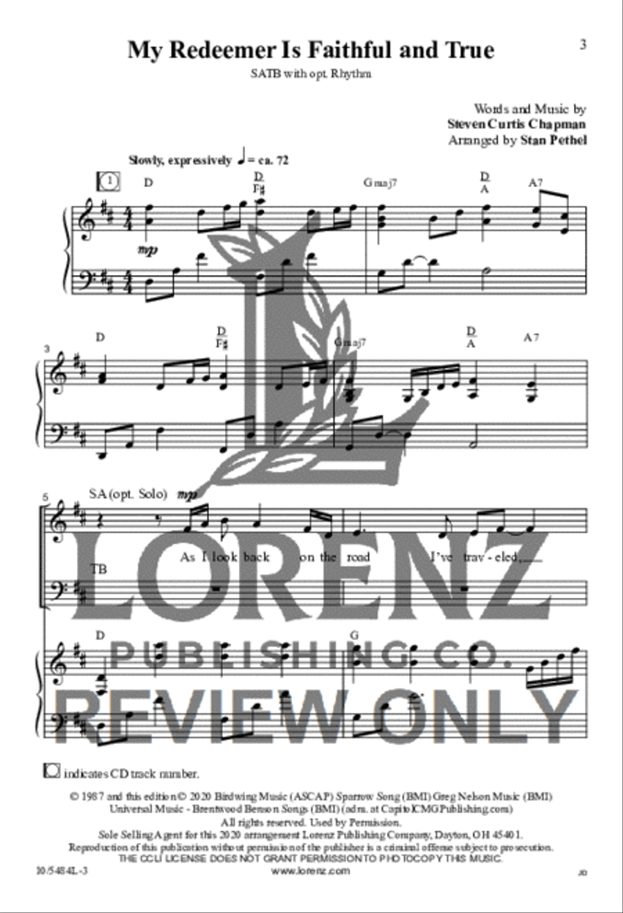 My Redeemer Is Faithful and True 4-Part scores gallery preview page 2