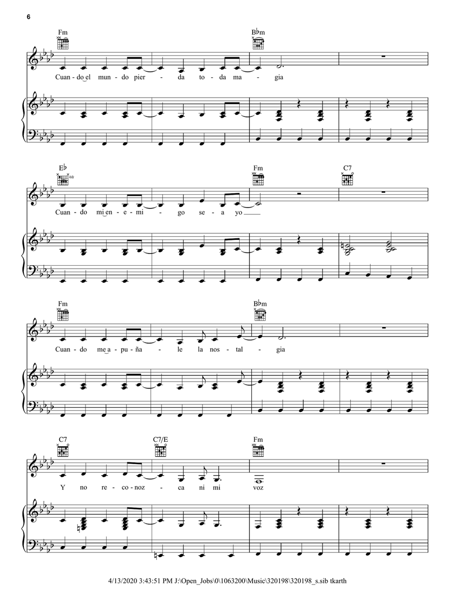 Resistiré Resistiré Piano, Vocal, Guitar scores gallery preview page 6
