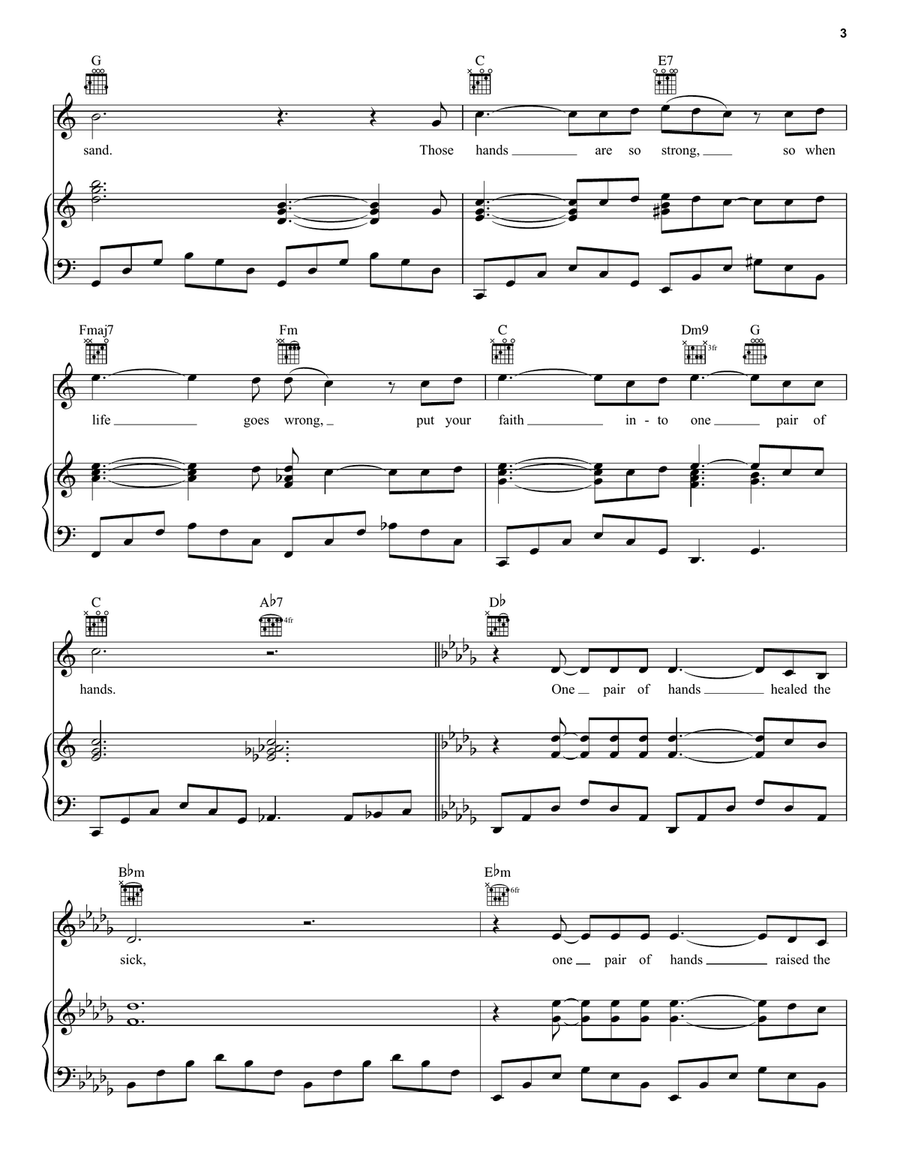 One Pair Of Hands One Pair Of Hands Piano, Vocal, Guitar scores gallery preview page 3
