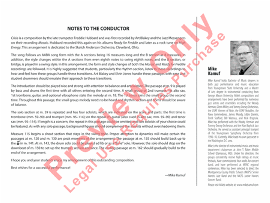 Crisis Jazz Ensemble scores gallery preview page 3