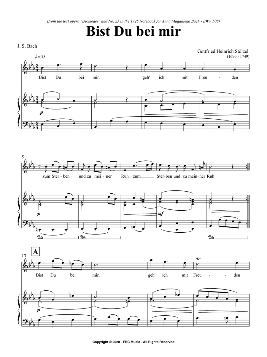 Bist Du bei mir (for Soprano Solo and Piano Accompaniment) Soprano Voice scores gallery preview page 3