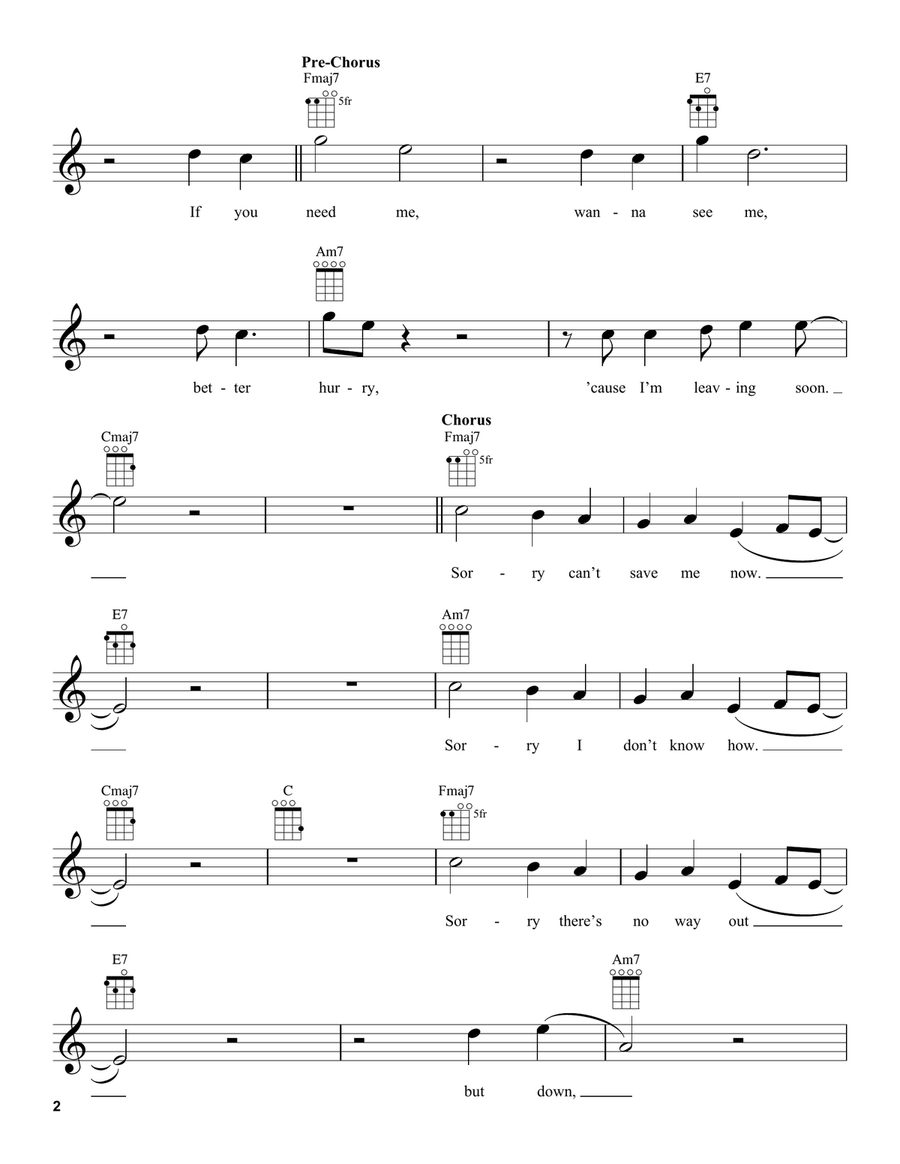 listen before i go listen before i go Ukulele scores gallery preview page 2
