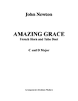 Amazing Grace French Horn and Tuba Duet-Two Tonalities Included
