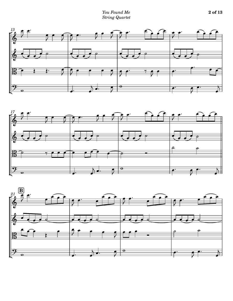 You Found Me String Quartet scores gallery preview page 2