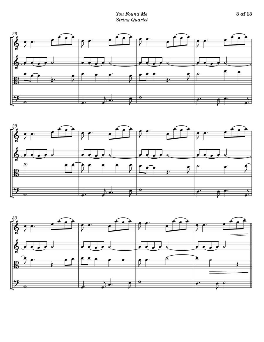 You Found Me String Quartet scores gallery preview page 3