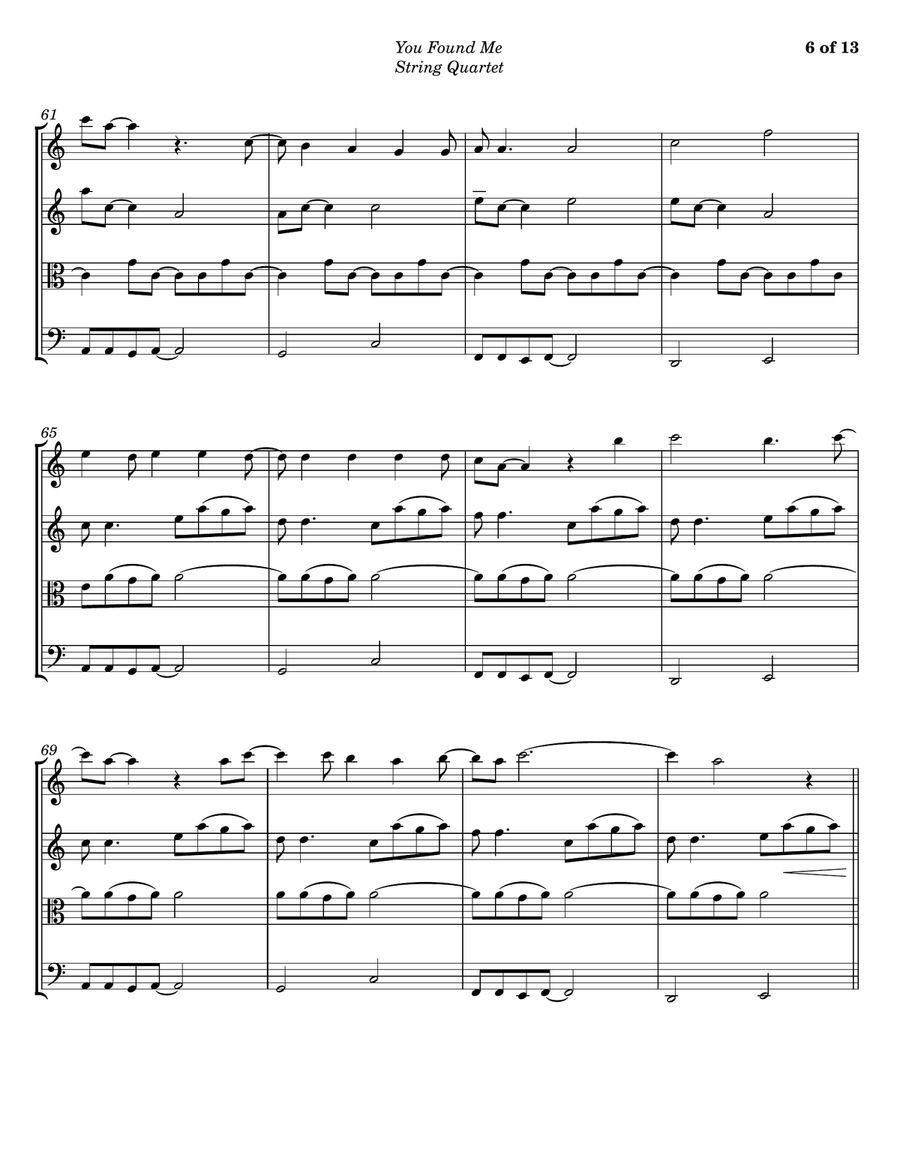 You Found Me String Quartet scores gallery preview page 6